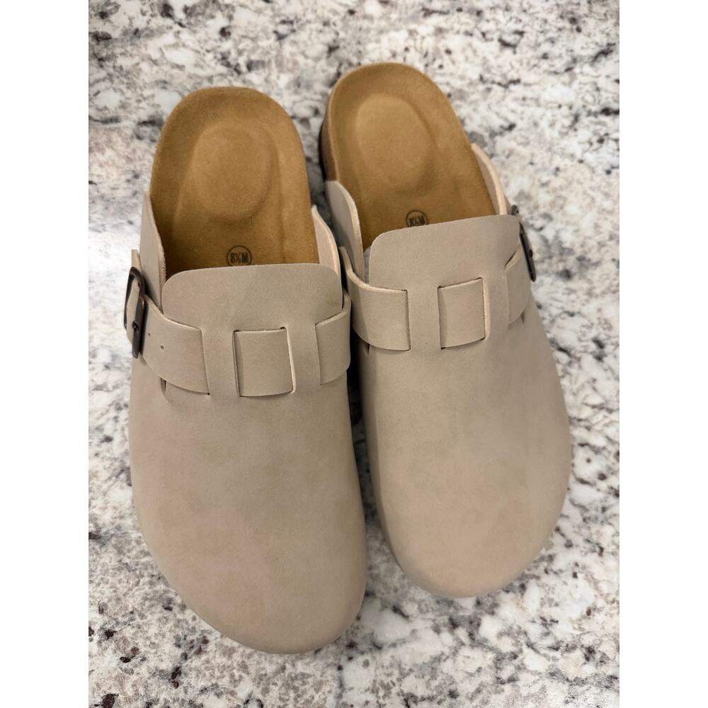 CUSHIONAIRE Hana Womens Clogs sz 8.5 Vegan Suede Clogs Cork Footbed NIB - Picture 2 of 6